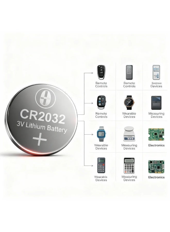 robotgcc Premium CR2032 3V Coin Lithium Battery | True Capacity, High-Quality Cells with Stable Voltage & Low Self-Discharge | Universal 5-Pack Blister | For Remotes, PC CMOS, Glucometers, Candles & Small Electronics | CE & RoHS Compliant - Image 3
